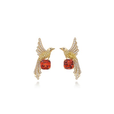 TIFFANY FEATHERED CLOAK AND EARRINGS 399841